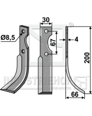 BEN-43R Nóż glebogryzarki, prawy BEN-43R.97