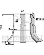 BEN-48L Nóż glebogryzarki, lewy BEN-48L.97