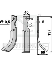 BEN-48R Nóż glebogryzarki, prawy BEN-48R.97