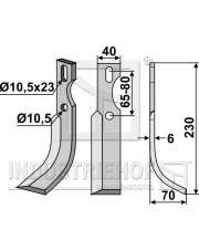 BEN-49R Nóż glebogryzarki uniwersalny, prawy BEN-49R.97