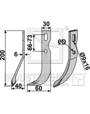 BEN-51L Nóż glebogryzarki uniwersalny, lewy BEN-51L.97