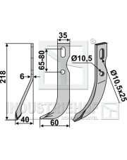 BEN-52L Nóż glebogryzarki uniwersalny, lewy BEN-52L.97