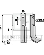 BER-04L Nóż glebogryzarki, lewy BER-04L.97
