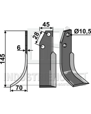 BER-09L Nóż glebogryzarki, lewy BER-09L.97