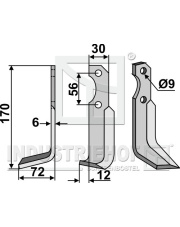 BER-22L Nóż glebogryzarki, lewy BER-22L.97