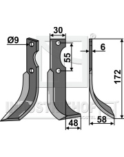 BER-24R Nóż glebogryzarki, prawy BER-24R.97