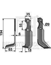 BER-25L Nóż glebogryzarki, lewy BER-25L.97