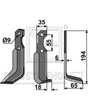 BER-25R Nóż glebogryzarki, prawy BER-25R.97
