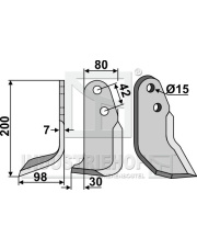 BRA-51L Nóż glebogryzarki, lewy BRA-51L.97