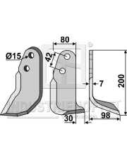 BRA-51R Nóż glebogryzarki, prawy BRA-51R.97