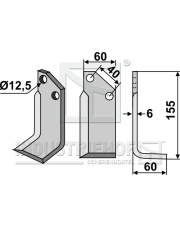 BRE-02R Nóż glebogryzarki, prawy BRE-02R.97