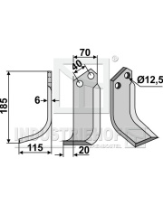 BRE-03L Nóż glebogryzarki, lewy BRE-03L.97