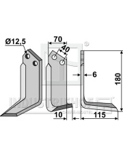 BRE-04R Nóż glebogryzarki, prawy BRE-04R.97