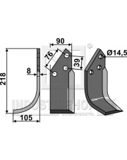 BRE-05L Nóż glebogryzarki, lewy BRE-05L.97