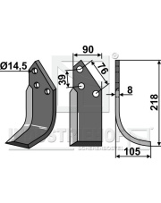 BRE-05R Nóż glebogryzarki, prawy BRE-05R.97
