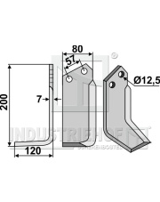 BRE-09L Nóż glebogryzarki, lewy BRE-09L.97