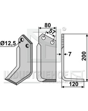 BRE-09R Nóż glebogryzarki, prawy BRE-09R.97