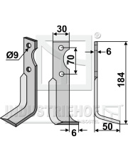 BRE-12R Nóż glebogryzarki, prawy BRE-12R.97