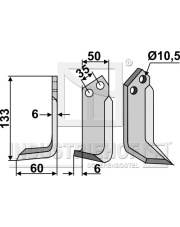 BRE-13L Nóż glebogryzarki, lewy BRE-13L.97