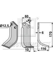 BRE-14R Nóż glebogryzarki, prawy BRE-14R.97