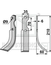 BRU-05R Nóż glebogryzarki, prawy BRU-05R.97