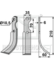 BRU-06R Nóż glebogryzarki, prawy BRU-06R.97