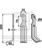 BRU-07L Nóż glebogryzarki, lewy BRU-07L.97
