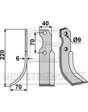 BRU-09L Nóż glebogryzarki, lewy BRU-09L.97