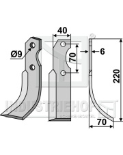 BRU-09R Nóż glebogryzarki, prawy BRU-09R.97