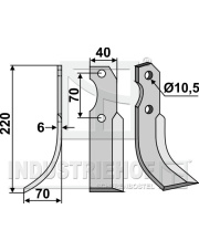 BRU-10L Nóż glebogryzarki, lewy BRU-10L.97