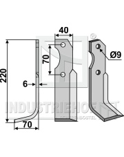 BRU-11L Nóż glebogryzarki, lewy BRU-11L.97