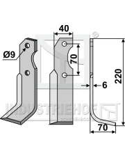 BRU-11R Nóż glebogryzarki, prawy BRU-11R.97