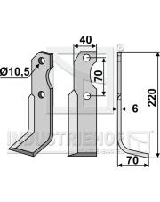BRU-12R Nóż glebogryzarki, prawy BRU-12R.97