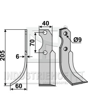 BRU-13L Nóż glebogryzarki, lewy BRU-13L.97