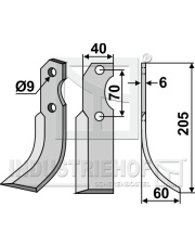 BRU-13R Nóż glebogryzarki, prawy BRU-13R.97