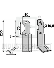BRU-16L Nóż glebogryzarki, lewy BRU-16L.97