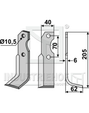 BRU-16R Nóż glebogryzarki, prawy BRU-16R.97