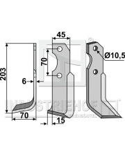 BRU-18L Nóż glebogryzarki, lewy BRU-18L.97