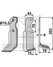 BRU-18R Nóż glebogryzarki, prawy BRU-18R.97