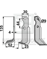 BRU-21L Nóż glebogryzarki, lewy BRU-21L.97