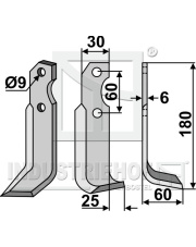 BRU-22R Nóż glebogryzarki, prawy BRU-22R.97