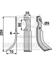 BRU-25L Nóż glebogryzarki, lewy BRU-25L.97