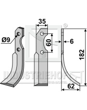 BRU-26R Nóż glebogryzarki, prawy BRU-26R.97