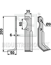 BRU-27L Nóż glebogryzarki, lewy BRU-27L.97