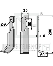 BRU-27R Nóż glebogryzarki, prawy BRU-27R.97