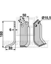 BRU-30L Nóż glebogryzarki, lewy BRU-30L.97