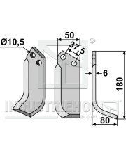 BRU-30R Nóż glebogryzarki, prawy BRU-30R.97