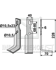 BRU-43R Nóż glebogryzarki, prawy BRU-43R.97