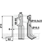 BRU-44L Nóż glebogryzarki, lewy BRU-44L.97