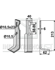 BRU-44R Nóż glebogryzarki, prawy BRU-44R.97